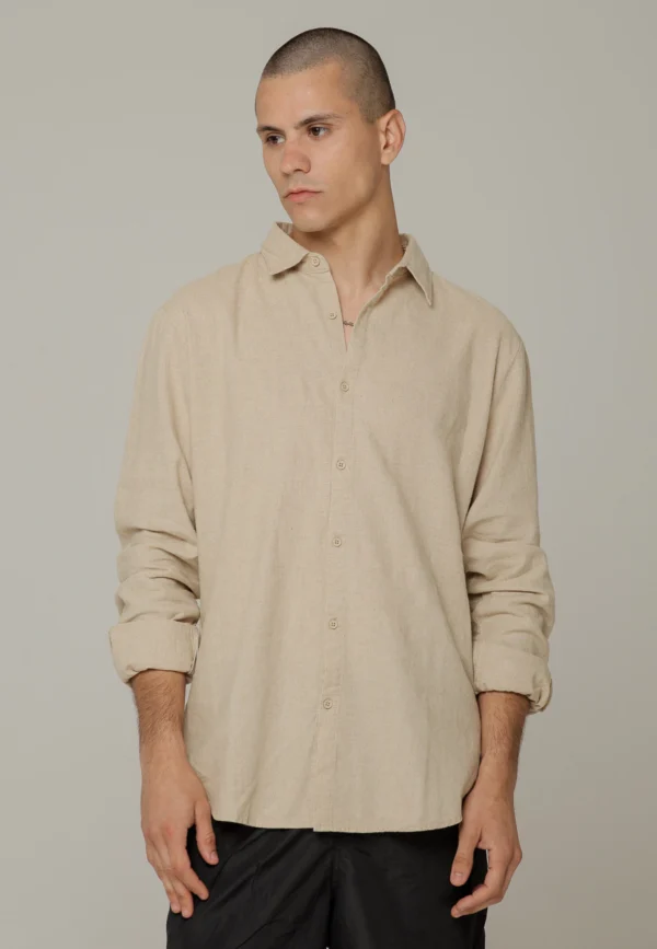 Camisa Stylo Lino Beige