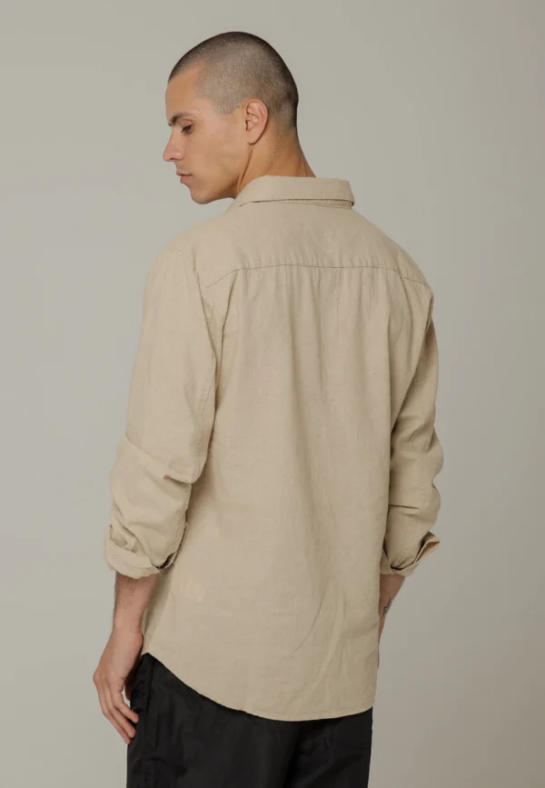 Camisa Stylo Lino Beige - Imagen 2