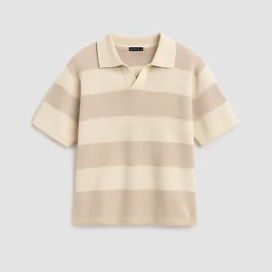 Polo Tejida Rayada Off White